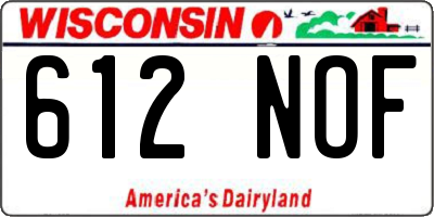 WI license plate 612NOF