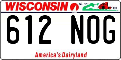 WI license plate 612NOG