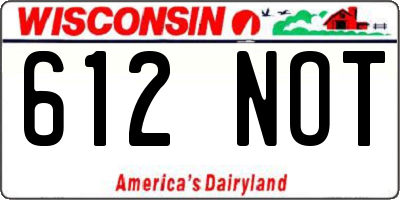 WI license plate 612NOT