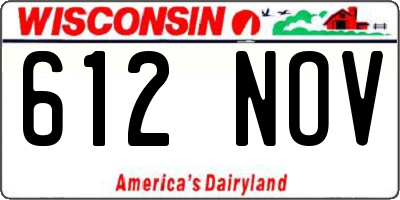 WI license plate 612NOV