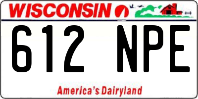 WI license plate 612NPE