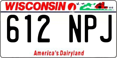 WI license plate 612NPJ