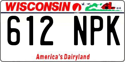 WI license plate 612NPK