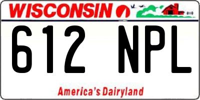 WI license plate 612NPL