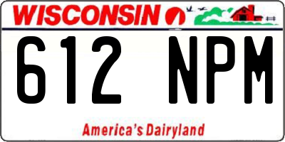WI license plate 612NPM