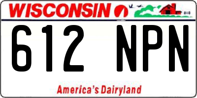 WI license plate 612NPN