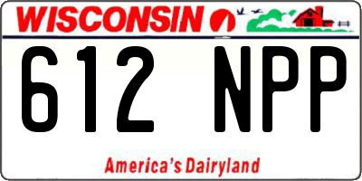 WI license plate 612NPP