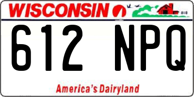 WI license plate 612NPQ