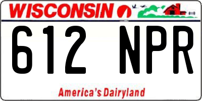 WI license plate 612NPR