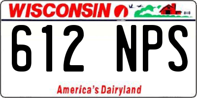WI license plate 612NPS