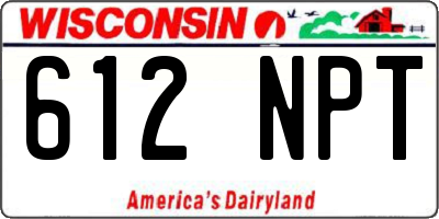 WI license plate 612NPT