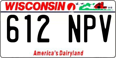 WI license plate 612NPV