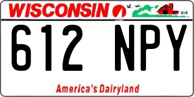 WI license plate 612NPY