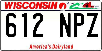 WI license plate 612NPZ