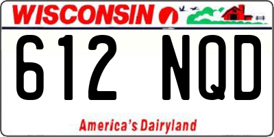 WI license plate 612NQD