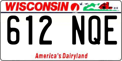 WI license plate 612NQE