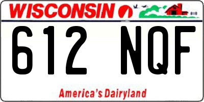 WI license plate 612NQF