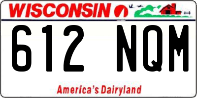 WI license plate 612NQM