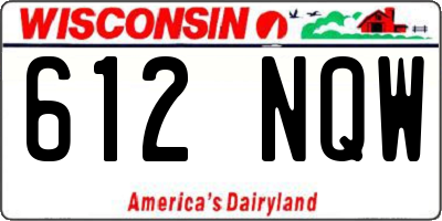 WI license plate 612NQW