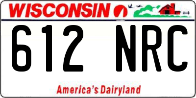 WI license plate 612NRC