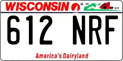 WI license plate 612NRF