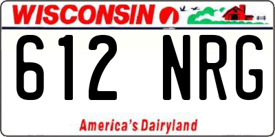 WI license plate 612NRG