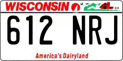 WI license plate 612NRJ