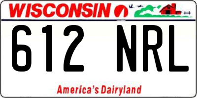 WI license plate 612NRL