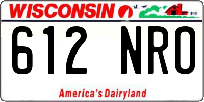 WI license plate 612NRO