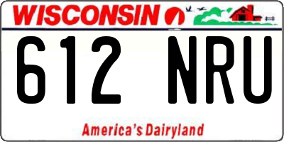 WI license plate 612NRU