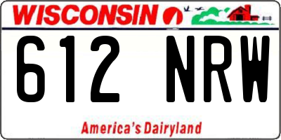 WI license plate 612NRW