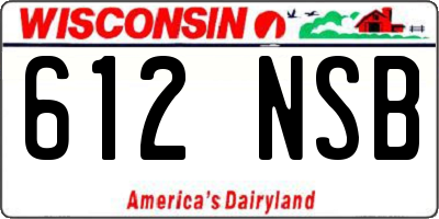 WI license plate 612NSB
