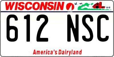 WI license plate 612NSC