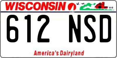WI license plate 612NSD