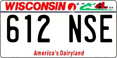 WI license plate 612NSE