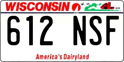 WI license plate 612NSF