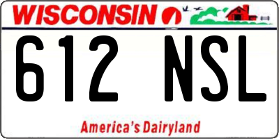 WI license plate 612NSL