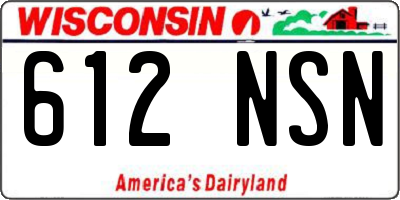 WI license plate 612NSN
