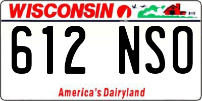 WI license plate 612NSO