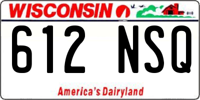 WI license plate 612NSQ