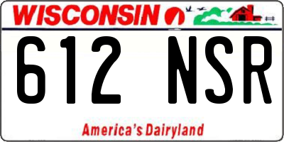 WI license plate 612NSR