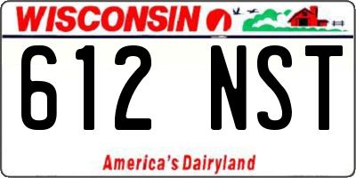WI license plate 612NST