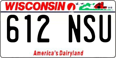 WI license plate 612NSU