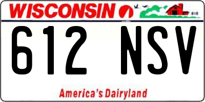 WI license plate 612NSV