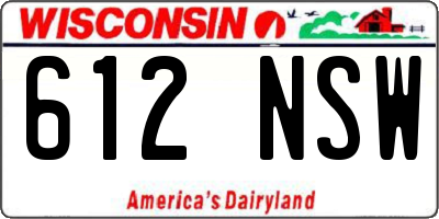 WI license plate 612NSW