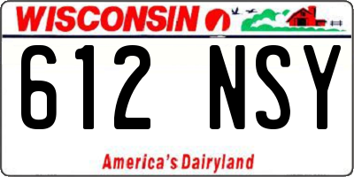 WI license plate 612NSY