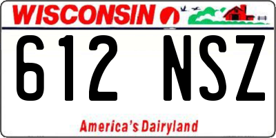 WI license plate 612NSZ