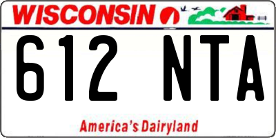 WI license plate 612NTA