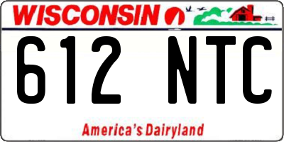 WI license plate 612NTC