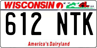 WI license plate 612NTK